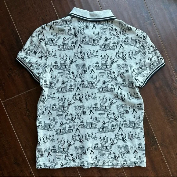 SOLD - FRED PERRY Dreamland Amusement Arcade Heather Grey Polo Sz US6 - Picture 2 of 9